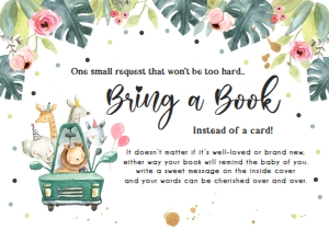 Bring a Book Card Drive By Safari Pink design preview