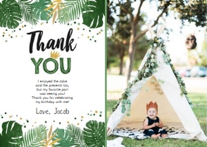 Thank You Card Safari Boy Photo design preview