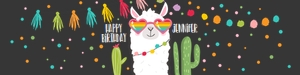 Water Bottle Labels Llama Sunglasses Hearts Chalk design preview