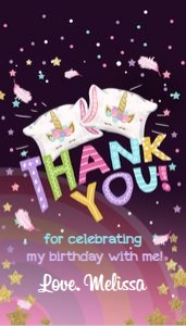 Favor tags Slumber Party Unicorn design preview