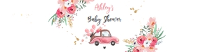Water Bottle Label Drive By Pink Car Floral design preview