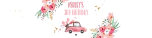 Water Bottle Label Drive By Pink Car Floral Birthday design preview