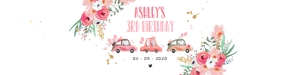 Water Bottle Label Drive By Pink Cars Floral Birthday design preview