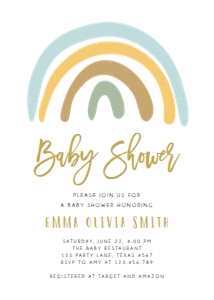 Baby Shower Invitation Rainbow Pastel Boy: Baby Shower Invitation Rainbow Pastel Boy