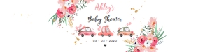 Water Bottle Label Drive By Pink Cars Floral Baby Shower design preview