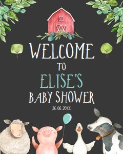 Welcome Sign Farm Animals Boy 2 Black design preview