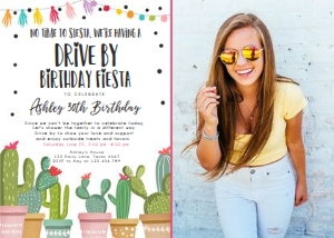 Birthday Invitation Fiesta Cactus Drive By Photo: Birthday Invitation Fiesta Cactus Drive By Photo