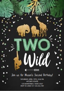 Birthday Invitation Two Wild Boy Chalk design preview