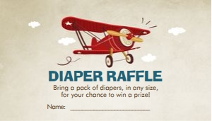 Diaper Raffle Ticket Vintage Airplane design preview