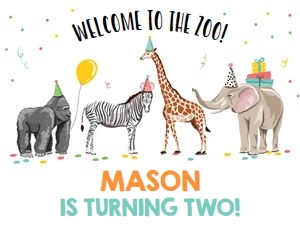 Welcome Sign Party Animals Zoo Boy design preview