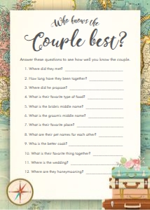 Game Who Know's the Couple Best Travel design preview