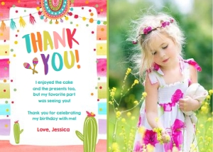 Thank You Card Fiesta Colors Photo design preview