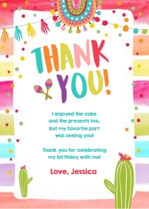 Thank You Card Fiesta Colors design preview