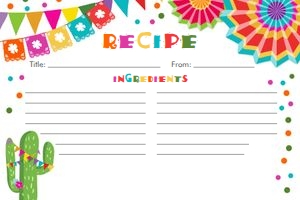 Recipe Card Fiesta design preview