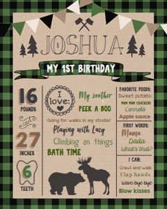Birthday Milestones Poster Lumberjack Green design preview