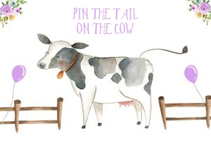Pin the Tail on the Cow Purple design preview