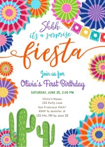 Birthday Invitation Surprise Fiesta design preview