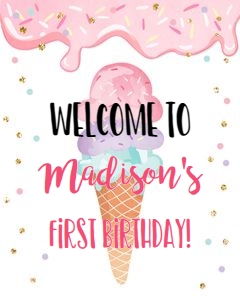 Welcome Sign Ice Cream Drips 0243 design preview