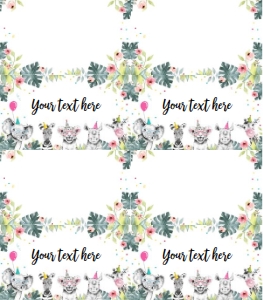 Food Labels Safari Party Animals Girl 0322 design preview