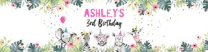 Water Bottle Labels Party Animals Safari Girl design preview