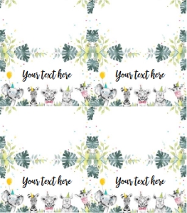 Food Labels Safari Party Animals Boy 0322 design preview
