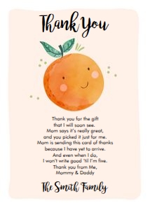 Thank You Card Little Cutie Neutral design preview