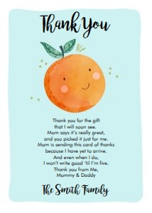 Thank You Card Little Cutie Blue design preview