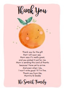 Thank You Card Little Cutie Pink design preview
