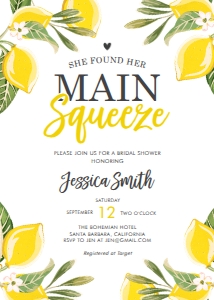 Bridal Shower Invitation Lemon Main Squeeze 2 design preview