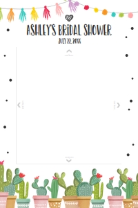 Photo Booth Frame Bridal Shower Fiesta Cactus design preview