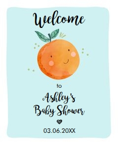 Welcome Sign Little Cutie Blue design preview