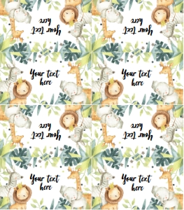 Food Labels Jungle Animals Boy 0163 design preview