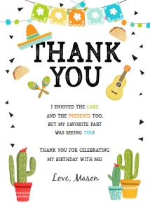Thank You Card Fiesta Taco Twosday Boy design preview