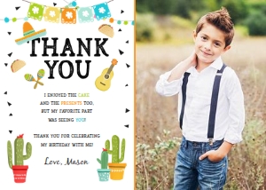 Thank You Card Fiesta Taco Twosday Boy Photo design preview