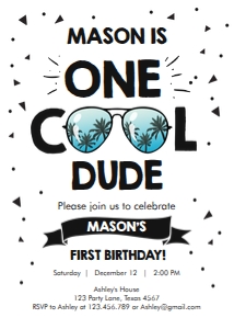 Birthday Invitation One Cool Dude design preview