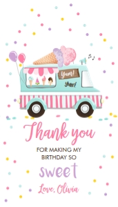 Favor Tag Ice Cream Truck Sweet design preview