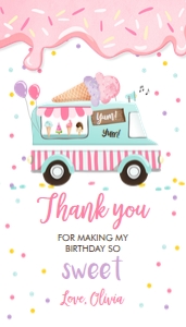 Favor Tag Ice Cream Truck Drips Sweet design preview