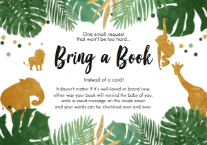 Bring a Book Card Safari Animals Boy design preview