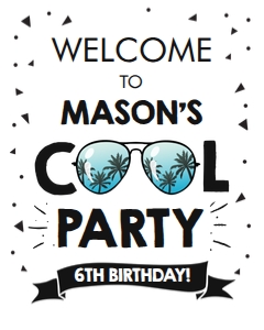 Welcome Sign Cool Sunglasses Palm Trees White design preview