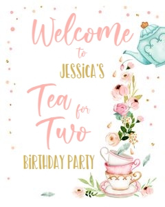 Welcome Sign Tea for Two White design preview