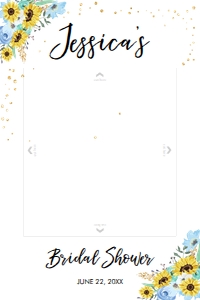 Photo Booth Frame Travel Sunflowers Blue design preview