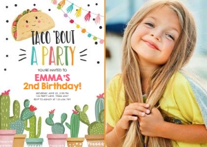 Taco Bout a Party Birthday Invitation Photo design preview