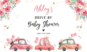 Backdrop Banner Drive By Floral Pink design preview