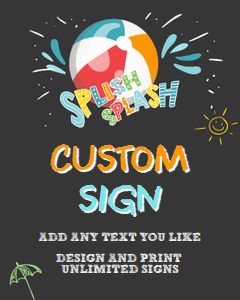Custom Editable Sign Pool Party Boy design preview