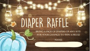 Diaper Raffle Ticket Pumpkin Blue design preview