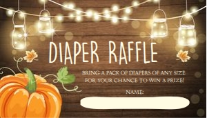 Diaper Raffle Ticket Pumpkin Orange design preview