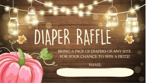 Diaper Raffle Ticket Pumpkin Pink design preview