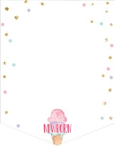 Birthday Monthly Photo Banner Ice Cream Pink design preview