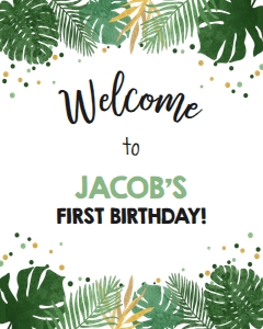 Welcome Sign Tropical Safari Boy design preview