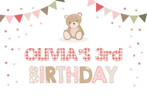 Backdrop Banner Teddy Bear Girl design preview